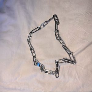 Stainless Steel Silver Toned Chunky Necklace